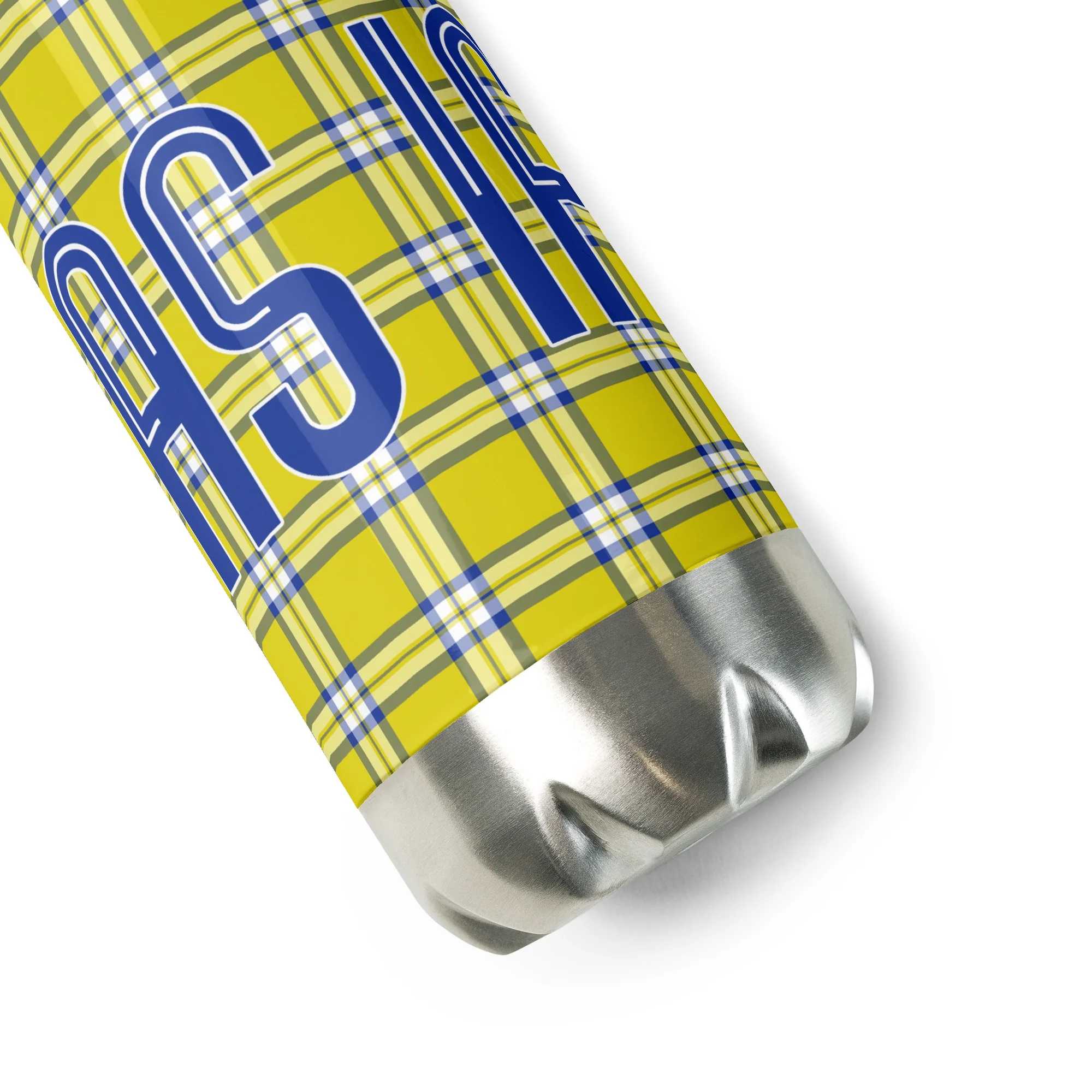 Clueless Yellow Plaid Stainless Steel Water Bottle - Image 5