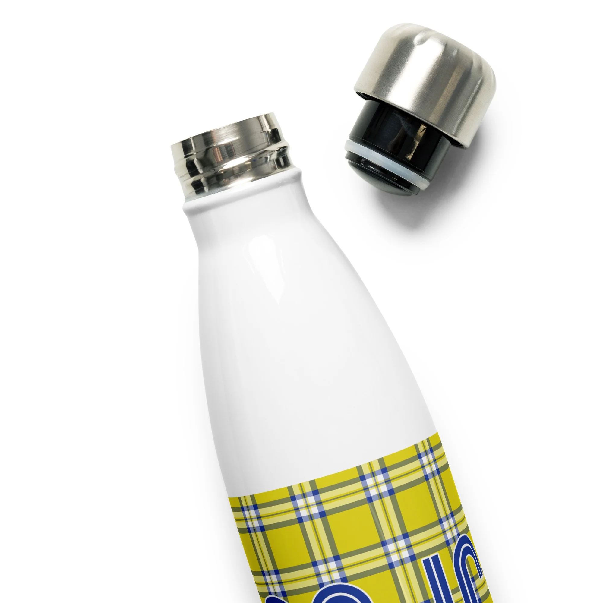 Clueless Yellow Plaid Stainless Steel Water Bottle - Image 7