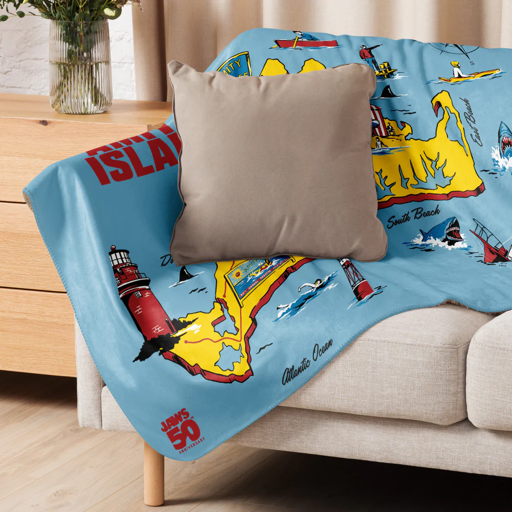 Jaws 50th Anniversary Amity Island Sherpa Blanket - Image 5