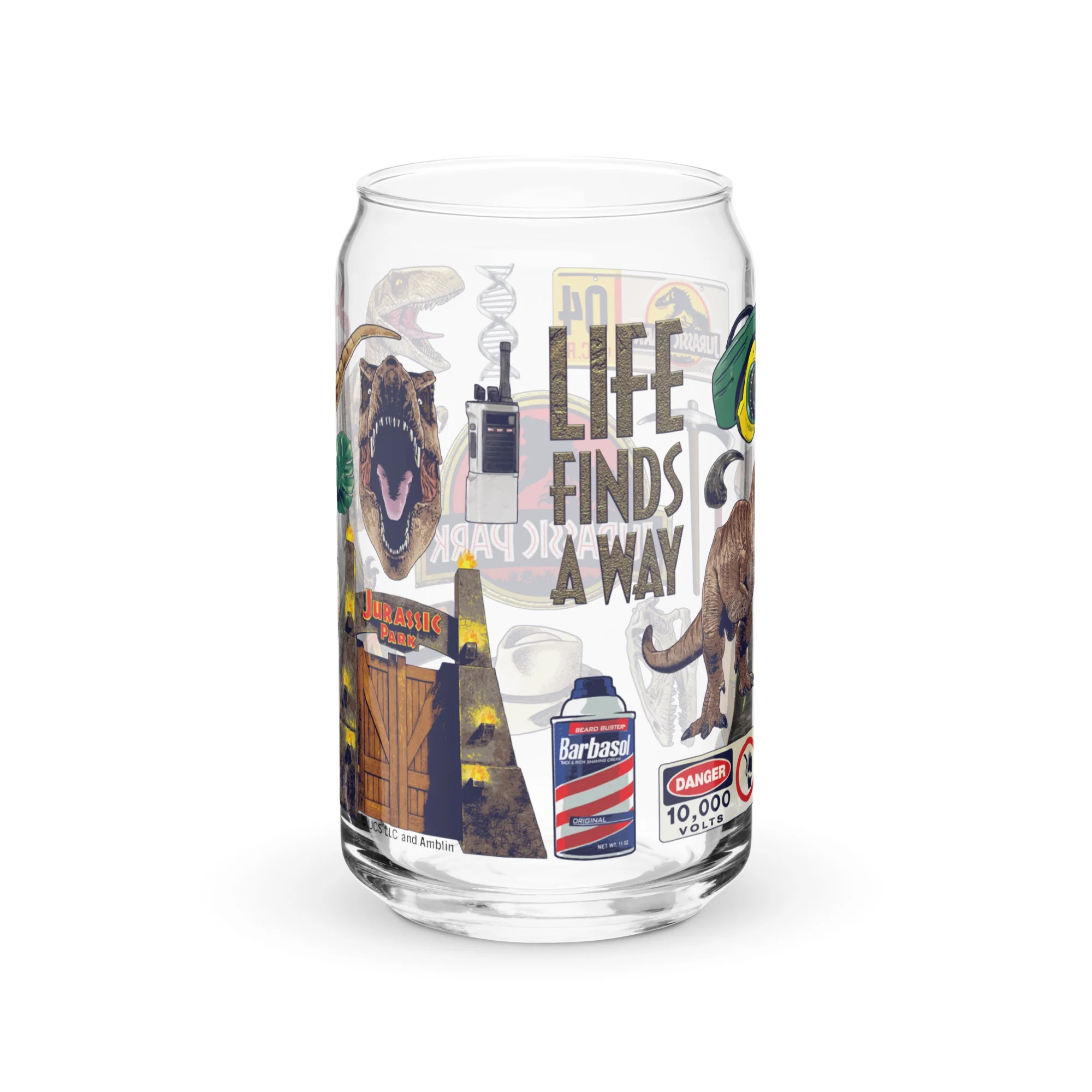 Jurassic Park Icon Collage Can-Shaped Glass - Image 3