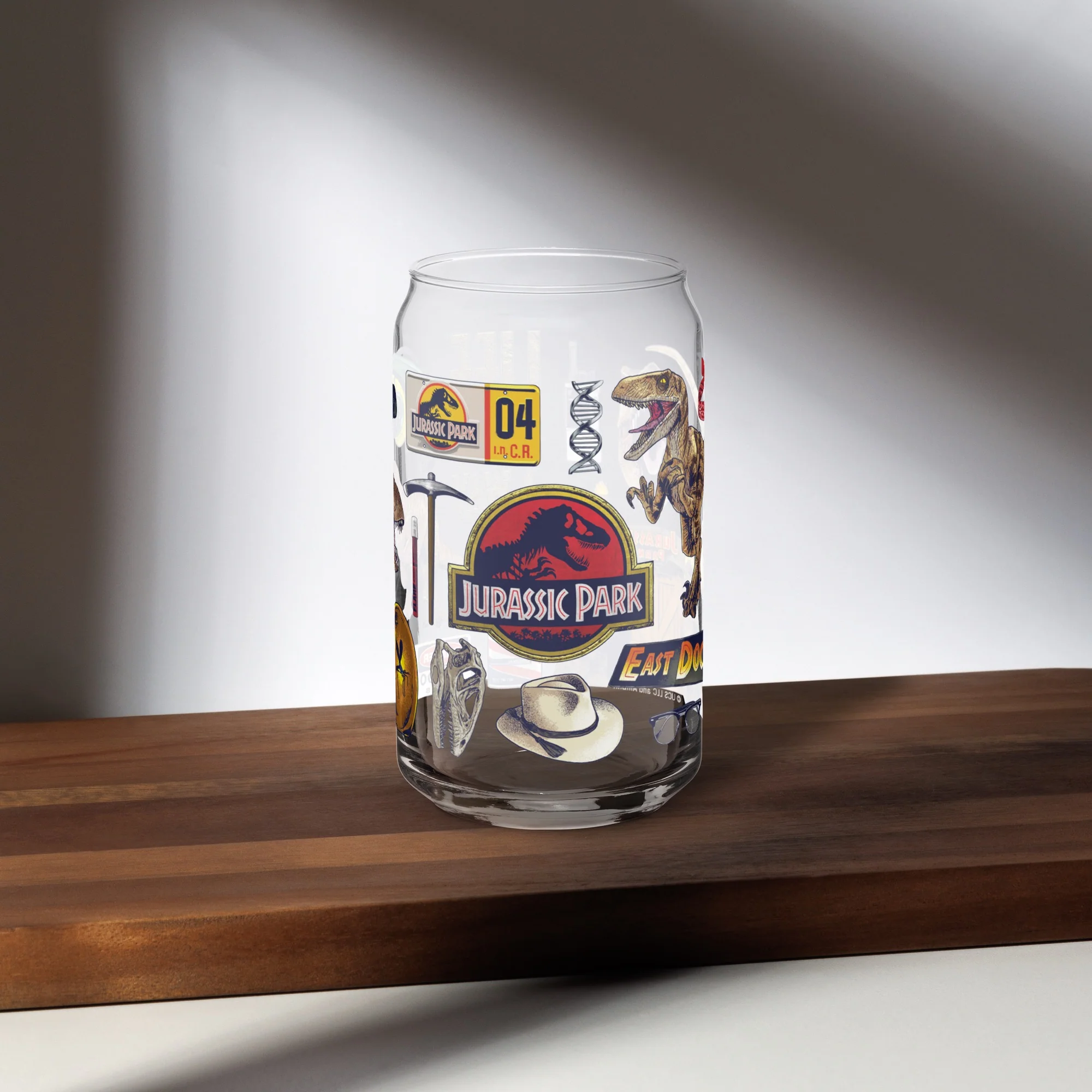 Jurassic Park Icon Collage Can-Shaped Glass - Image 5