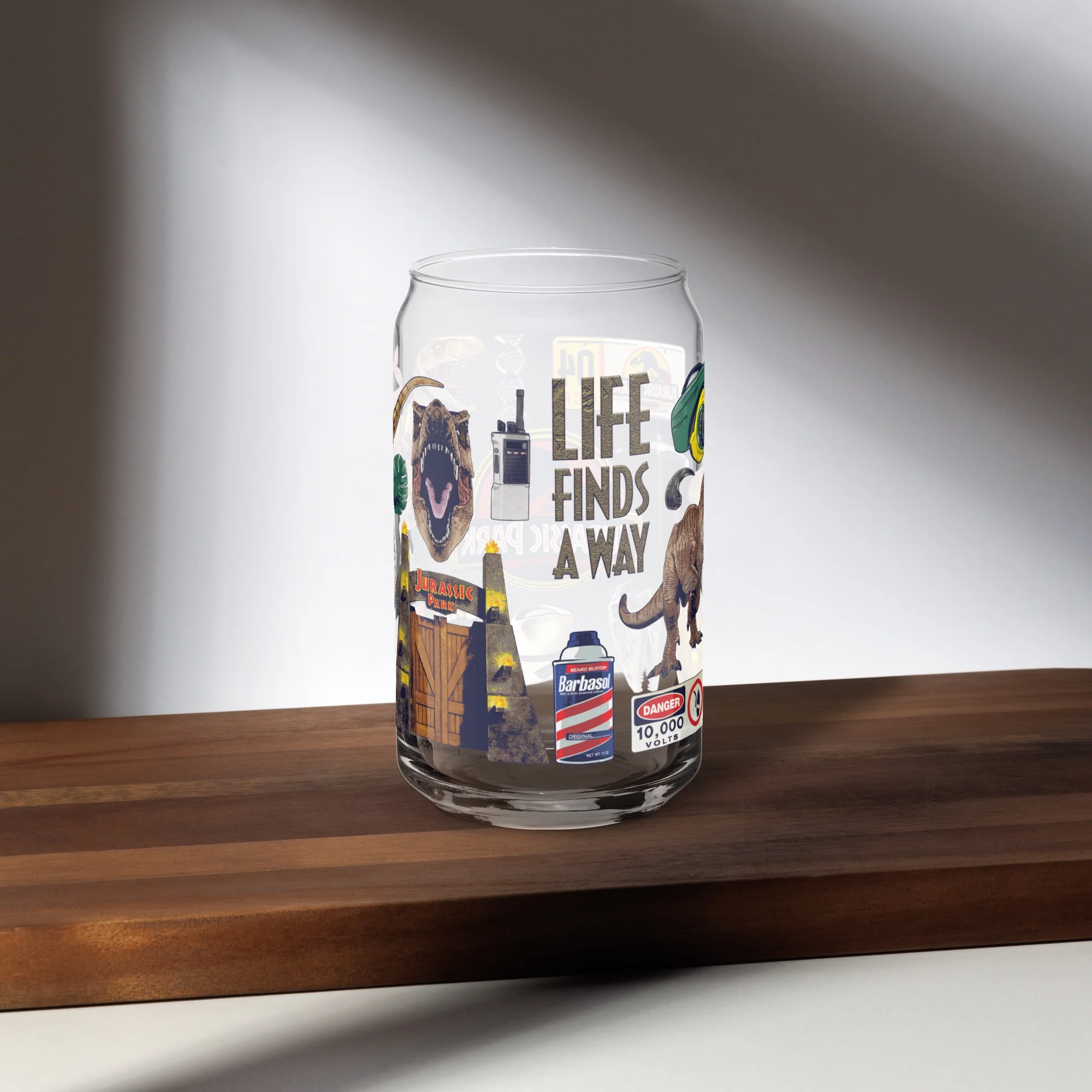 Jurassic Park Icon Collage Can-Shaped Glass - Image 6
