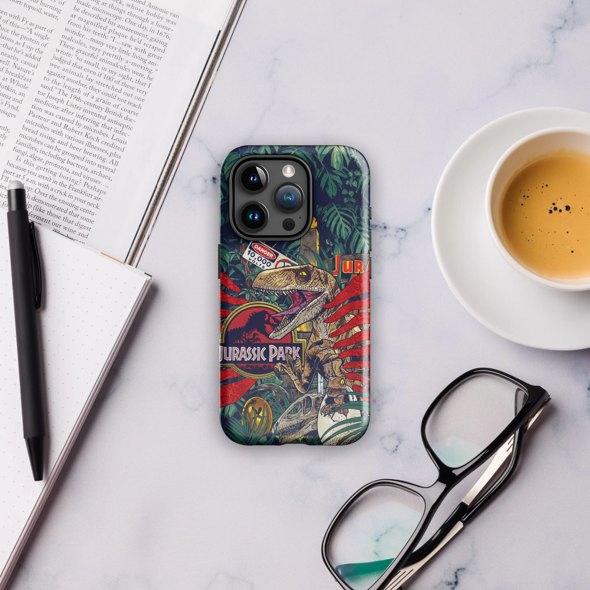 Jurassic Park Jungle Collage iPhone Tough Phone Case - Image 10