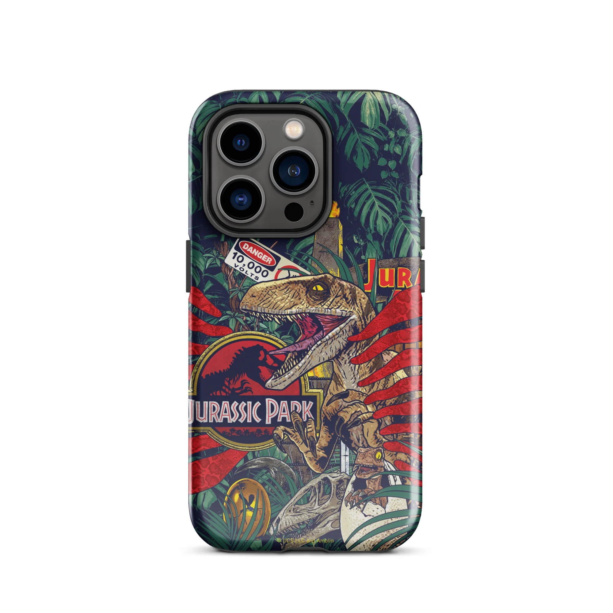 Jurassic Park Jungle Collage iPhone Tough Phone Case - Image 20