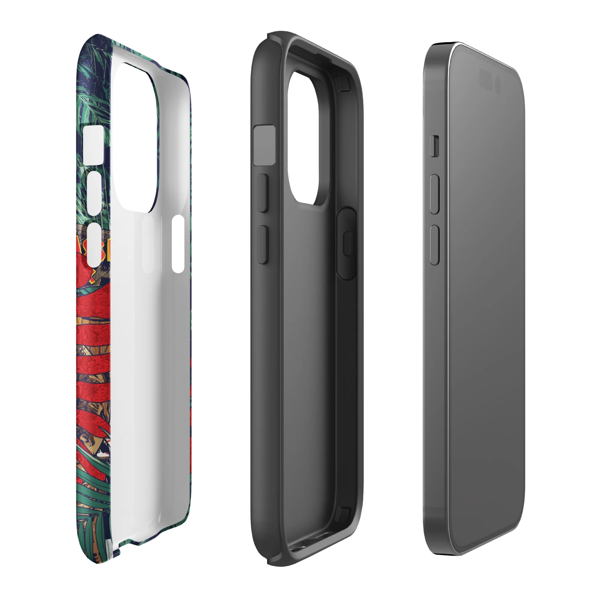 Jurassic Park Jungle Collage iPhone Tough Phone Case - Image 21
