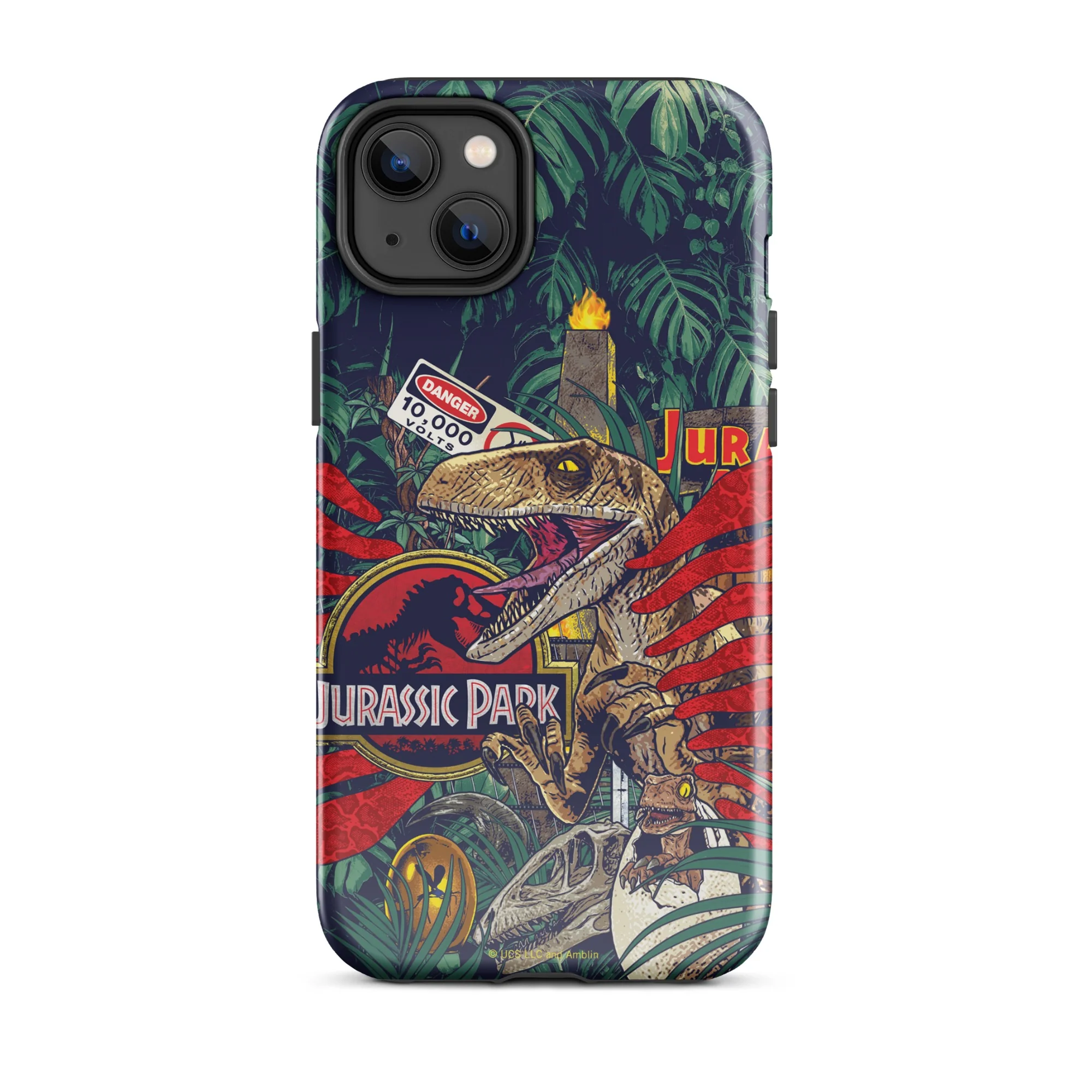 Jurassic Park Jungle Collage iPhone Tough Phone Case - Image 23