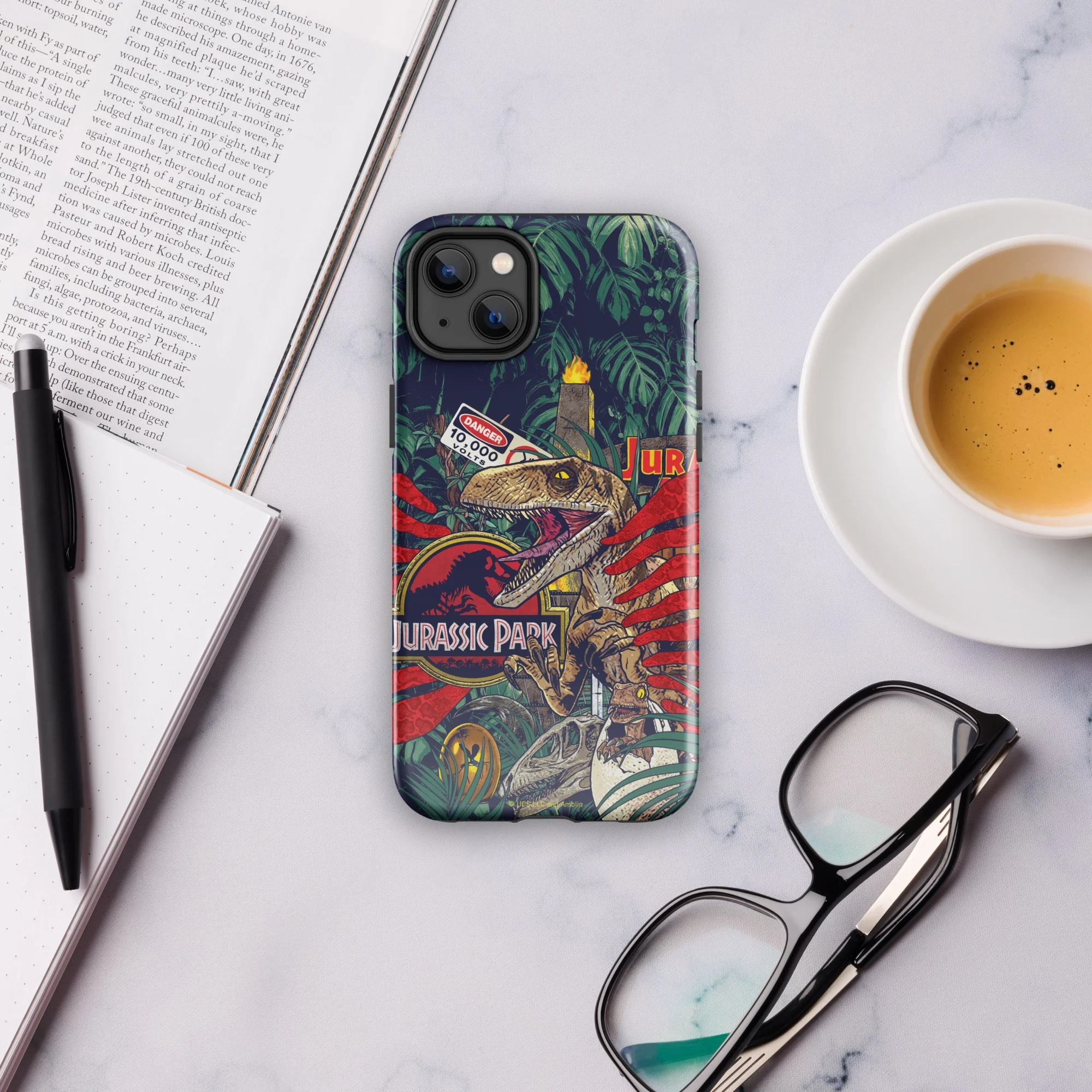 Jurassic Park Jungle Collage iPhone Tough Phone Case - Image 25