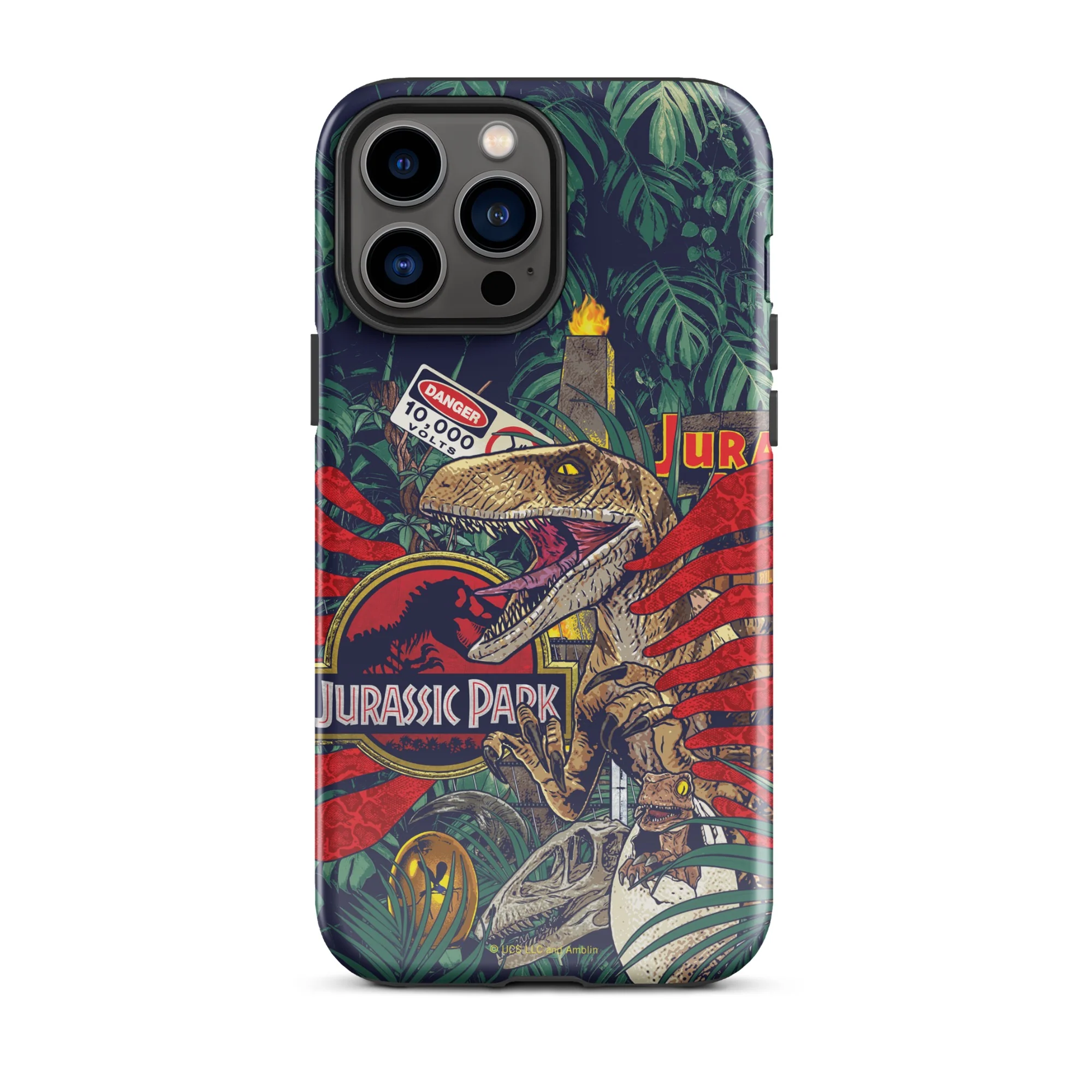 Jurassic Park Jungle Collage iPhone Tough Phone Case - Image 29