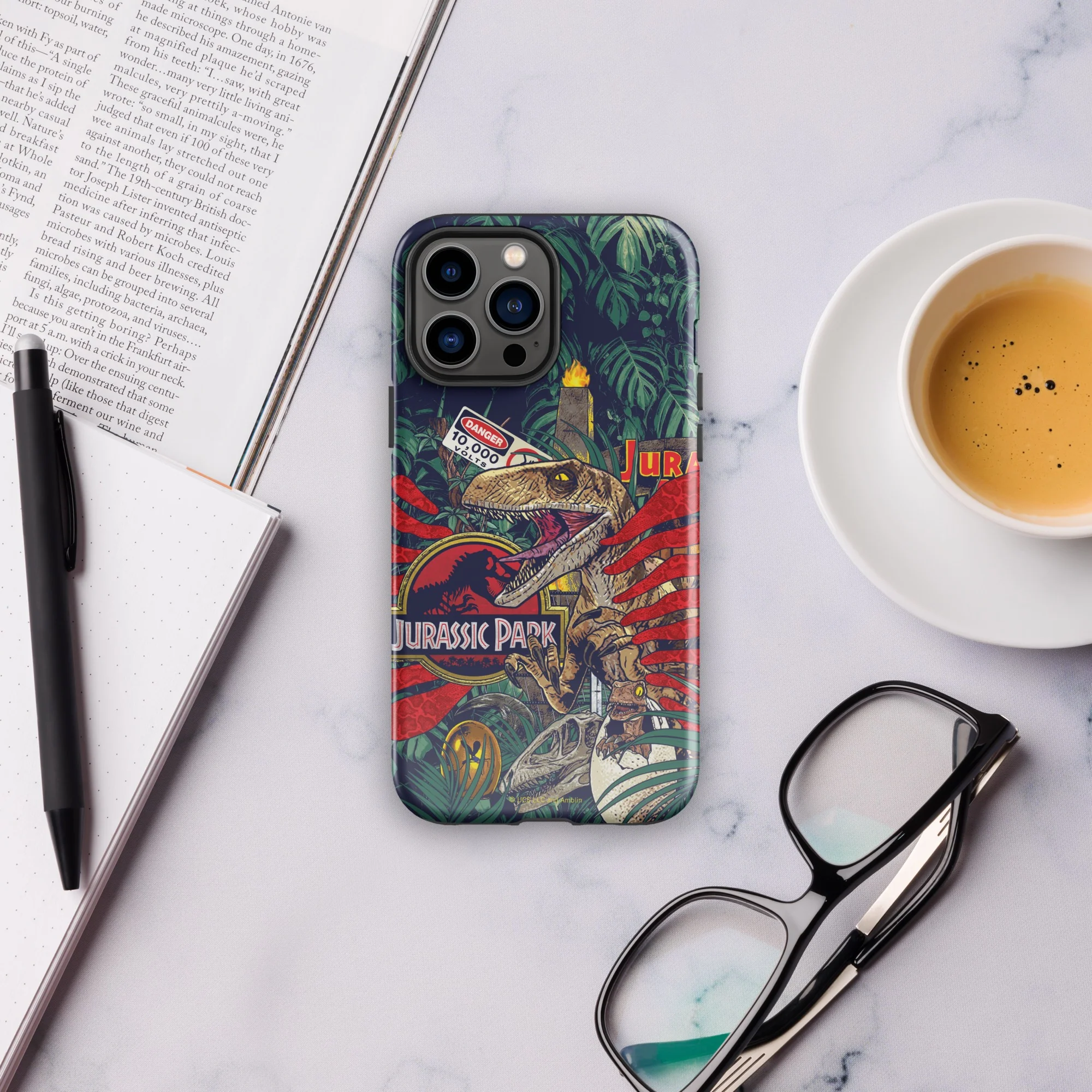 Jurassic Park Jungle Collage iPhone Tough Phone Case - Image 31
