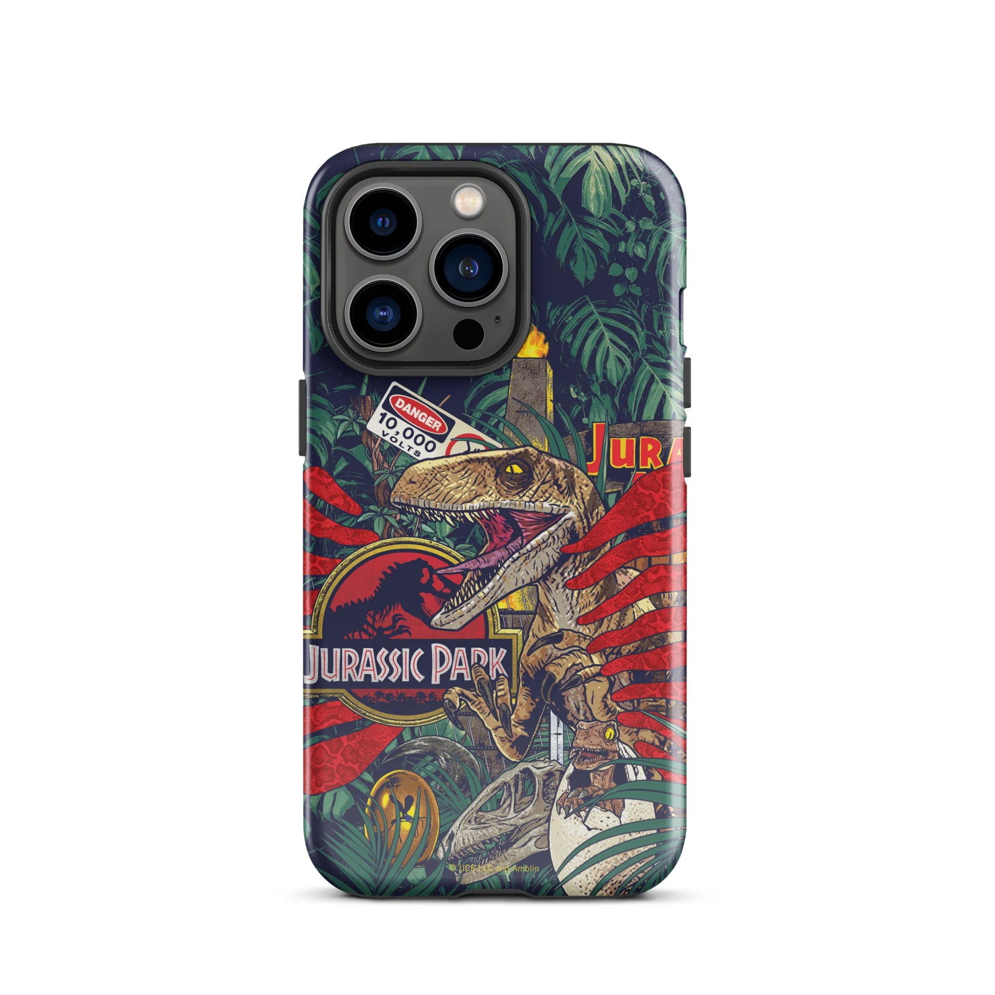 Jurassic Park Jungle Collage iPhone Tough Phone Case - Image 32