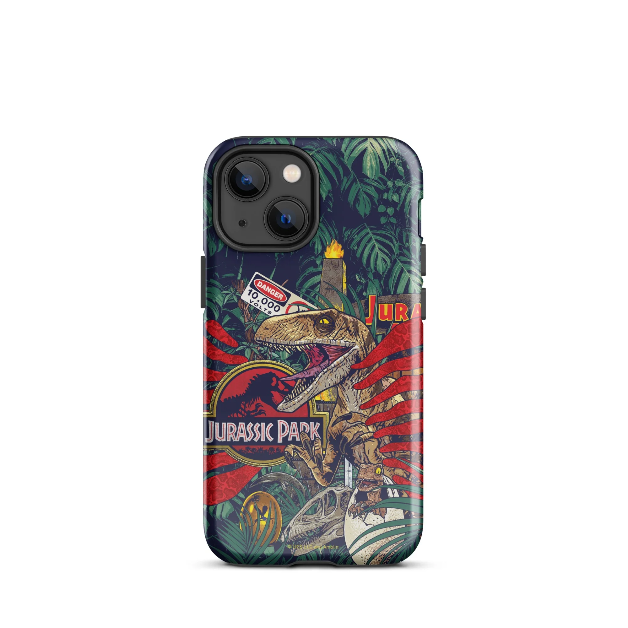 Jurassic Park Jungle Collage iPhone Tough Phone Case - Image 35
