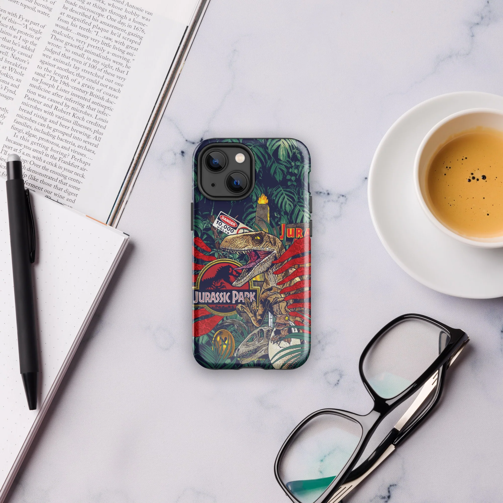 Jurassic Park Jungle Collage iPhone Tough Phone Case - Image 37
