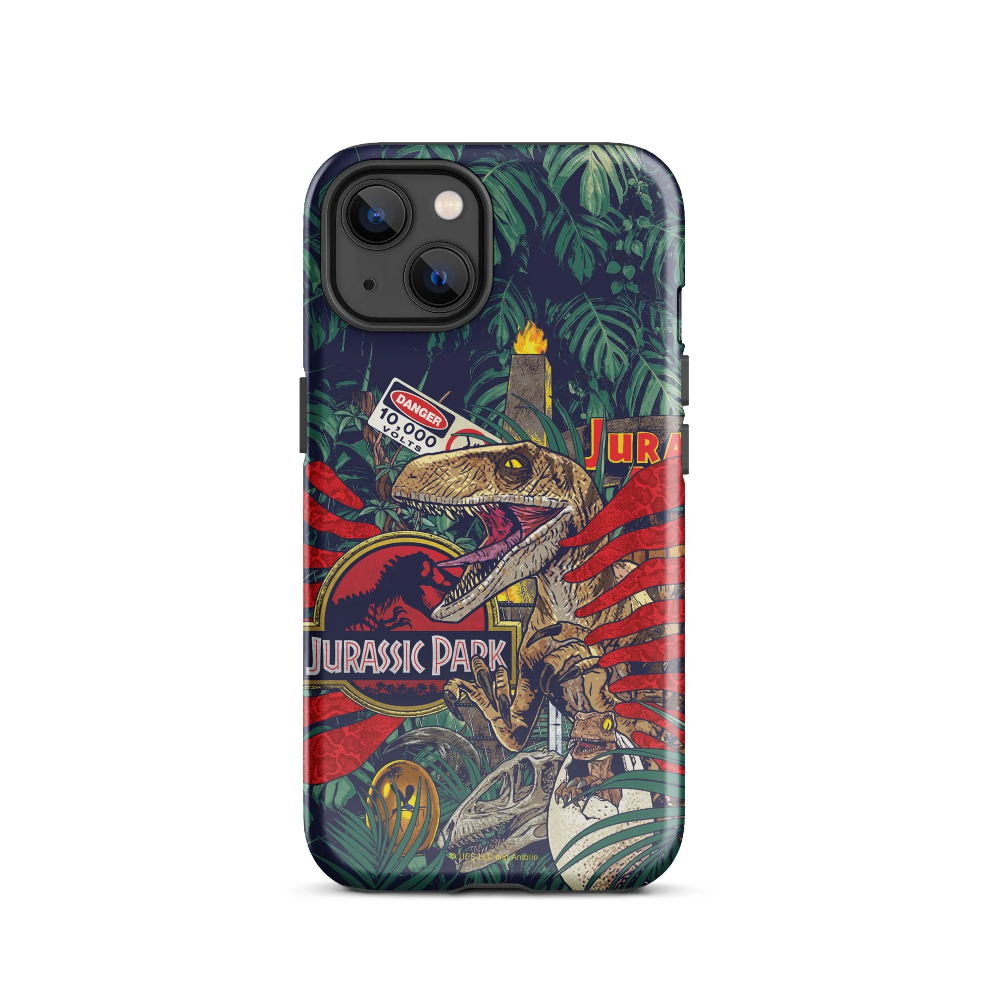 Jurassic Park Jungle Collage iPhone Tough Phone Case - Image 38