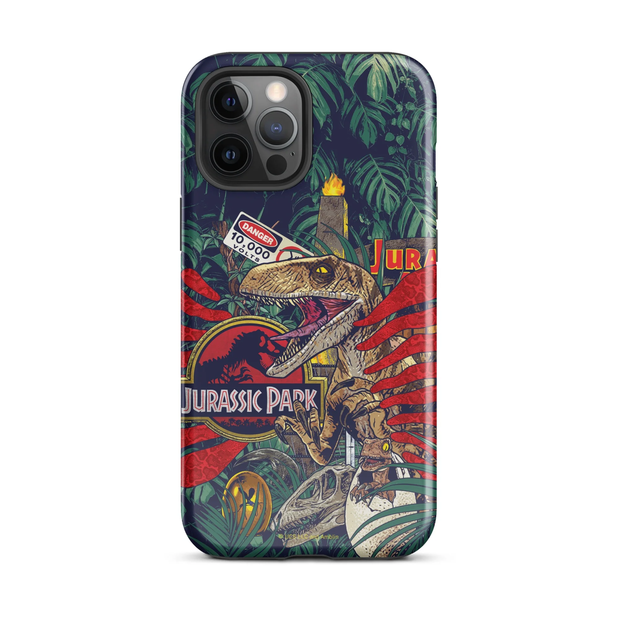 Jurassic Park Jungle Collage iPhone Tough Phone Case - Image 41