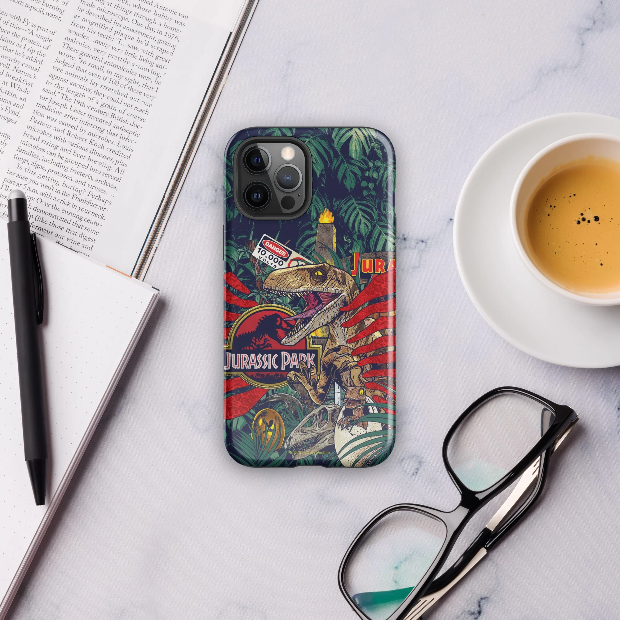 Jurassic Park Jungle Collage iPhone Tough Phone Case - Image 43