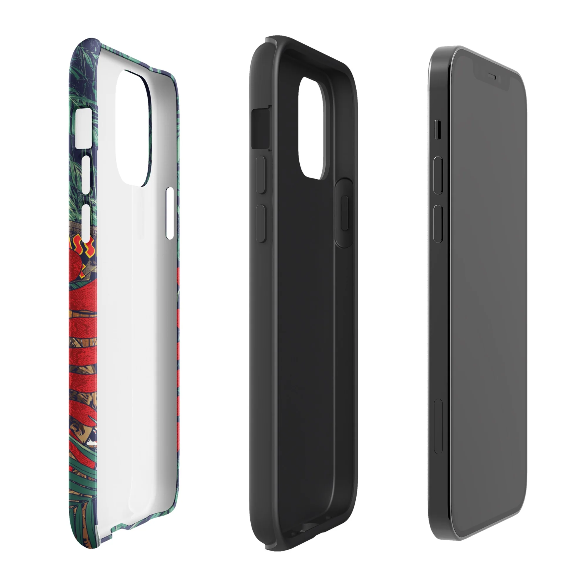 Jurassic Park Jungle Collage iPhone Tough Phone Case - Image 45