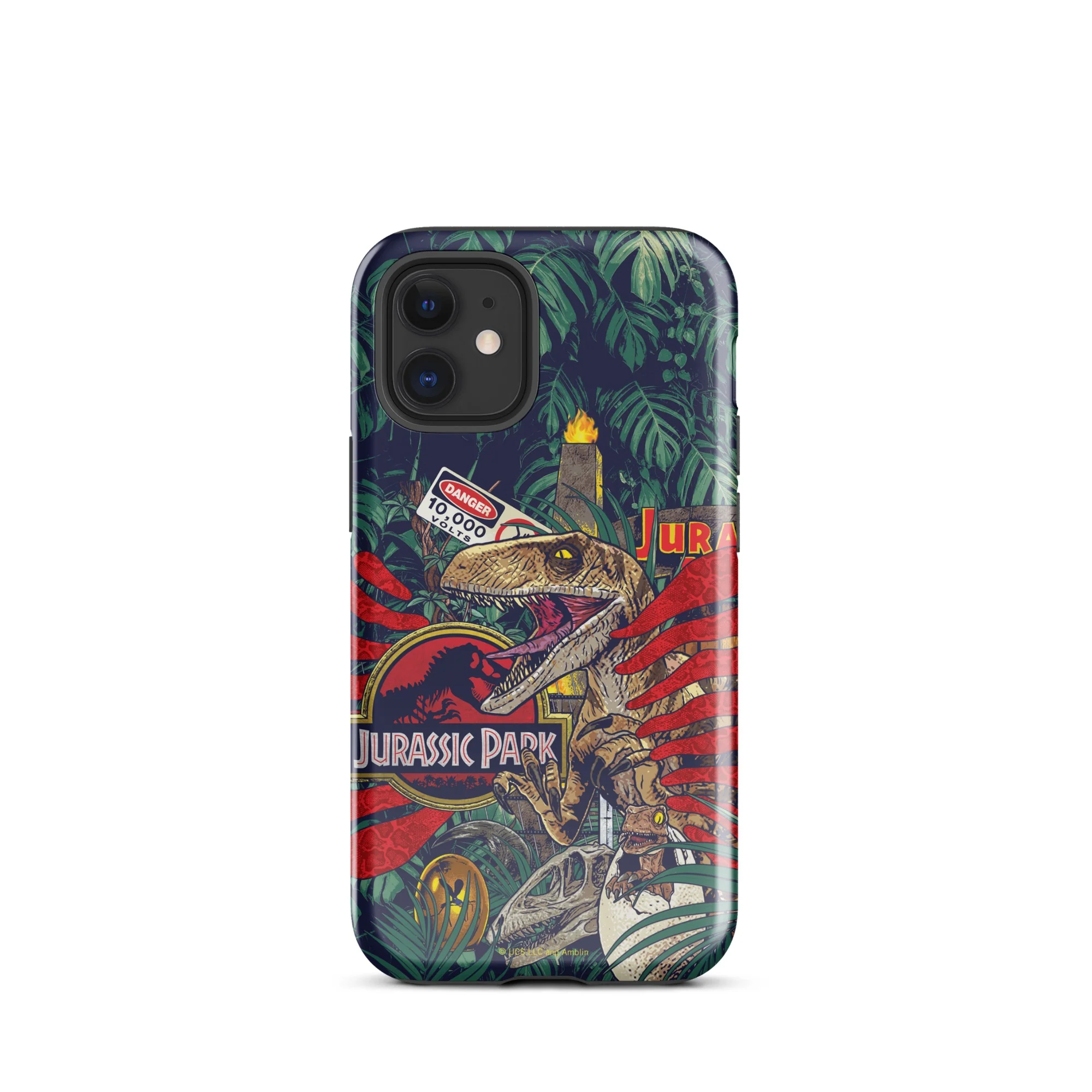 Jurassic Park Jungle Collage iPhone Tough Phone Case - Image 47