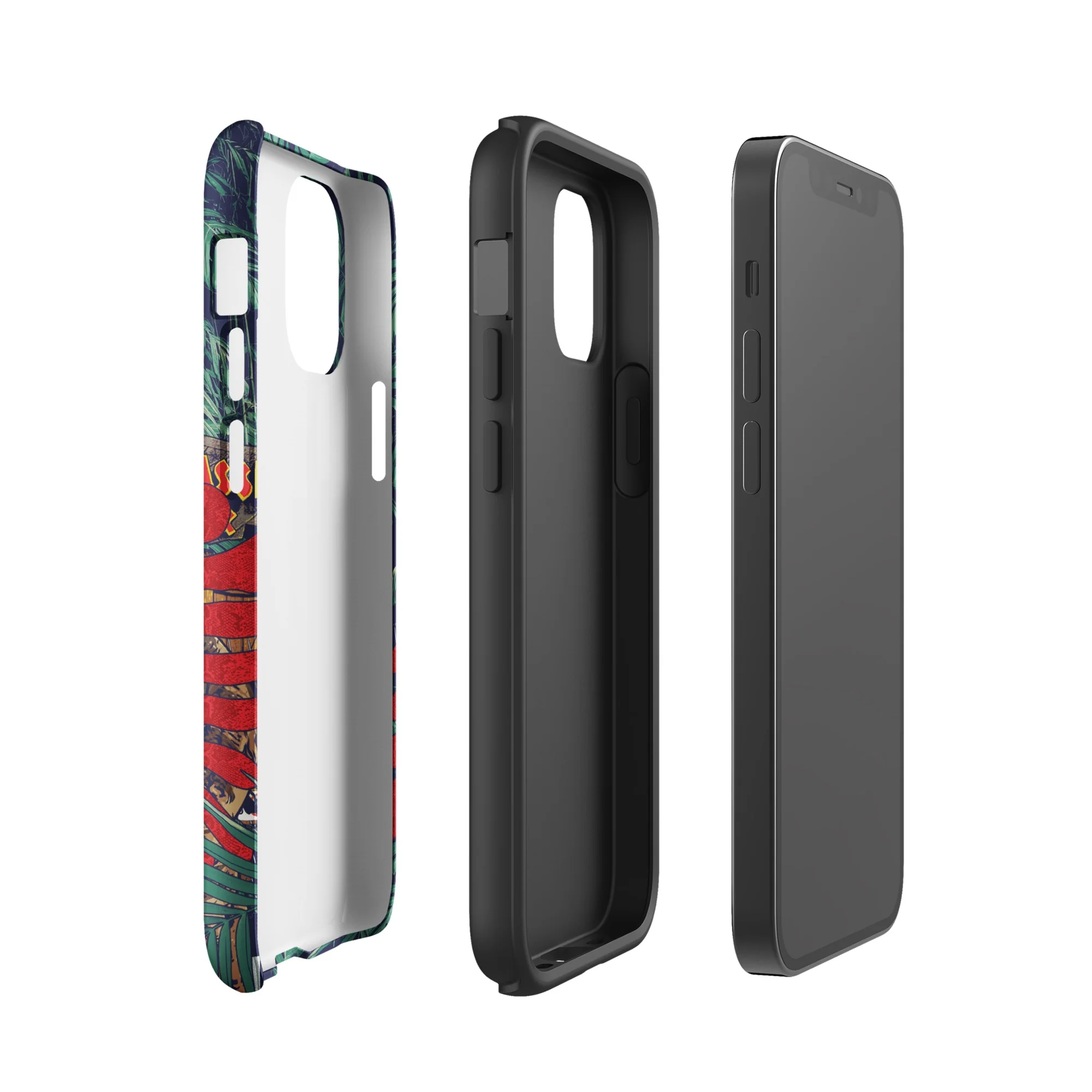 Jurassic Park Jungle Collage iPhone Tough Phone Case - Image 48