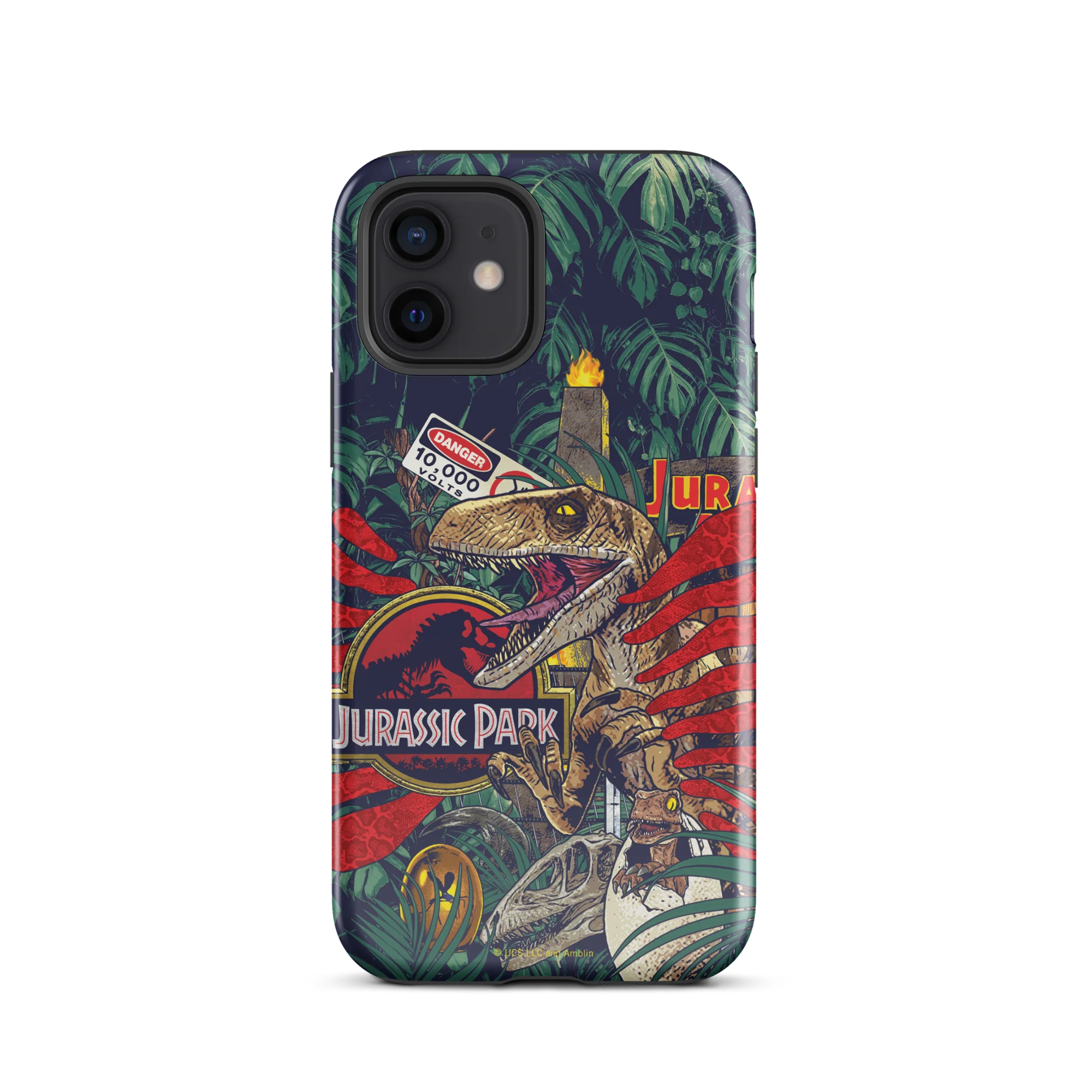 Jurassic Park Jungle Collage iPhone Tough Phone Case - Image 50