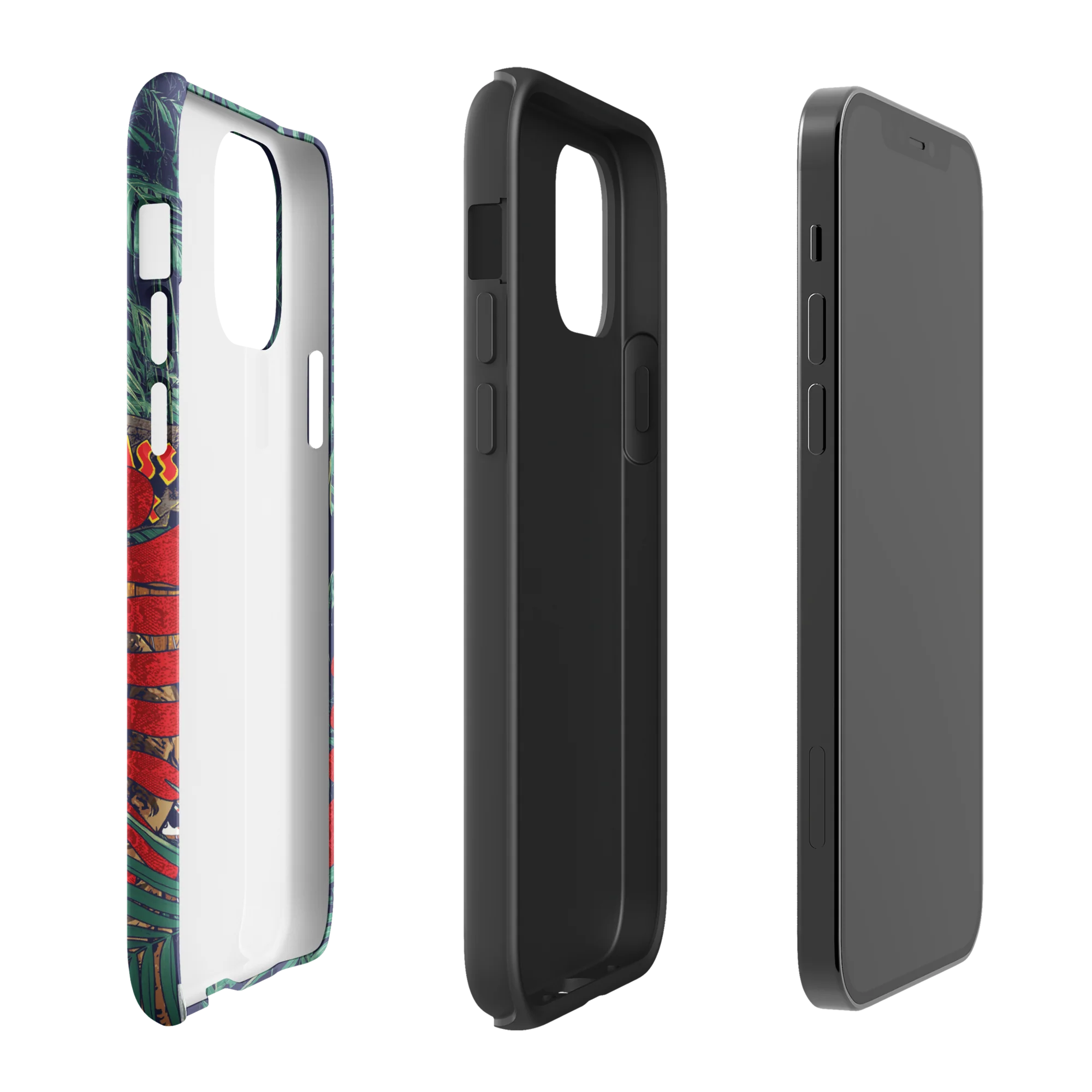 Jurassic Park Jungle Collage iPhone Tough Phone Case - Image 51
