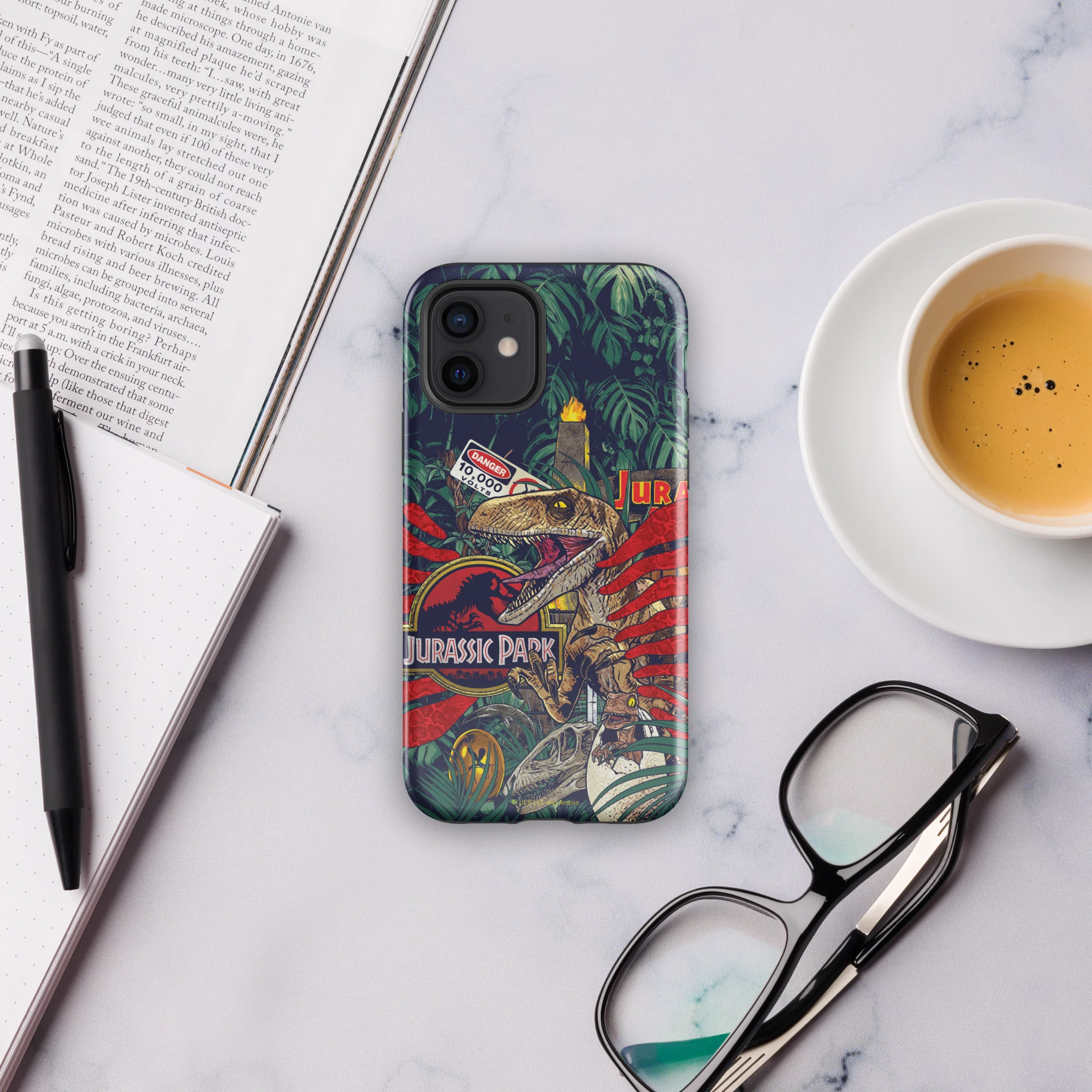 Jurassic Park Jungle Collage iPhone Tough Phone Case - Image 52