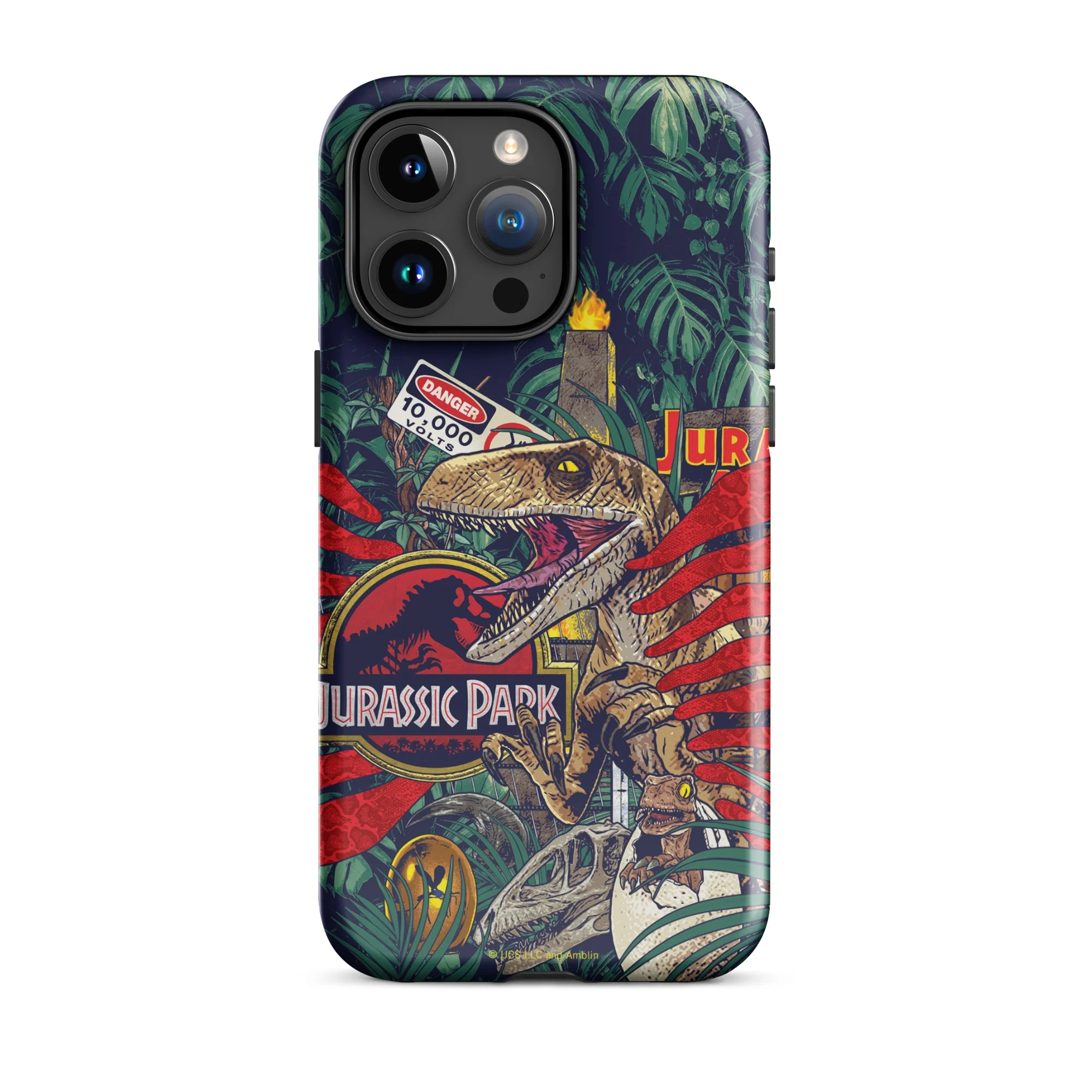 Jurassic Park Jungle Collage iPhone Tough Phone Case - Image 7
