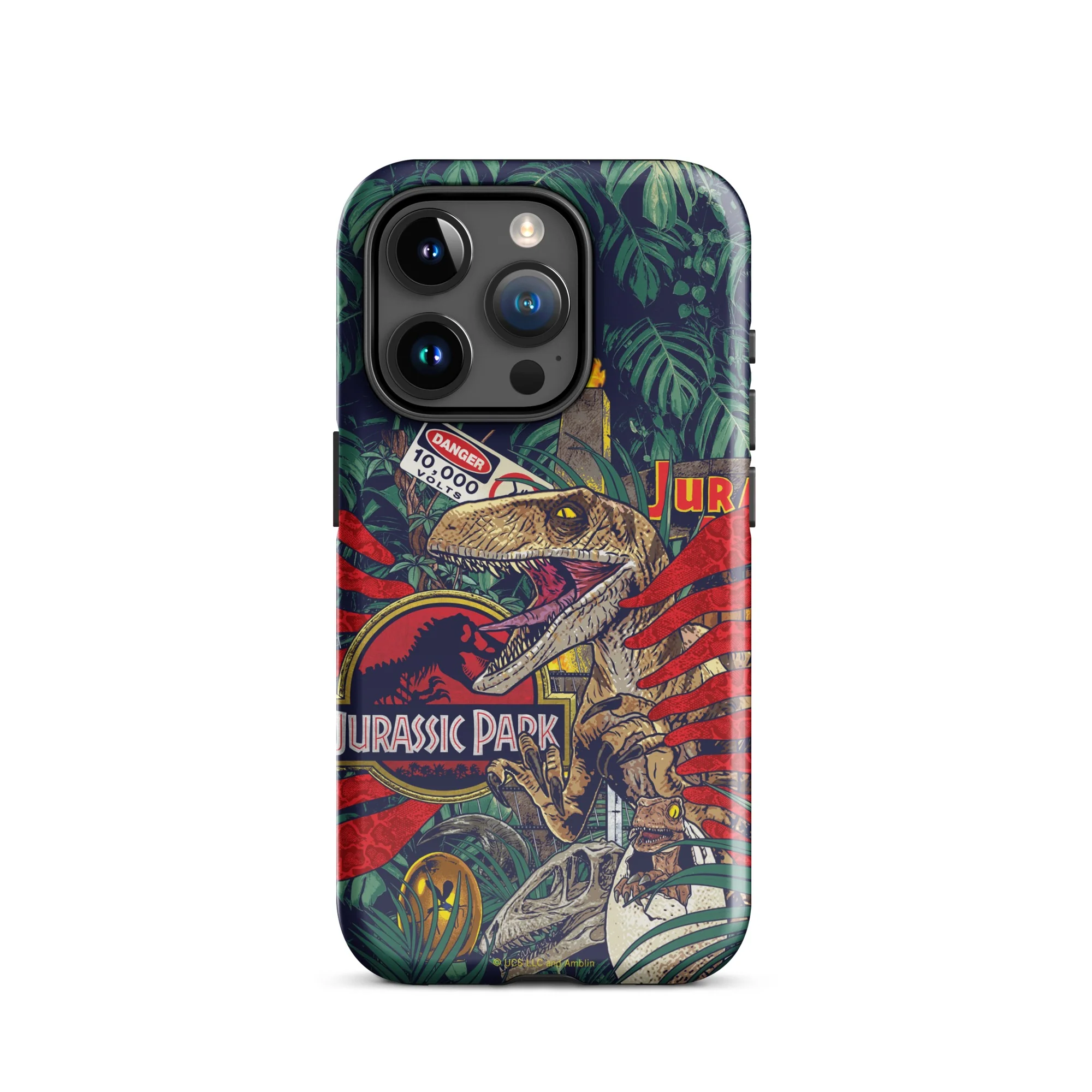 Jurassic Park Jungle Collage iPhone Tough Phone Case - Image 8