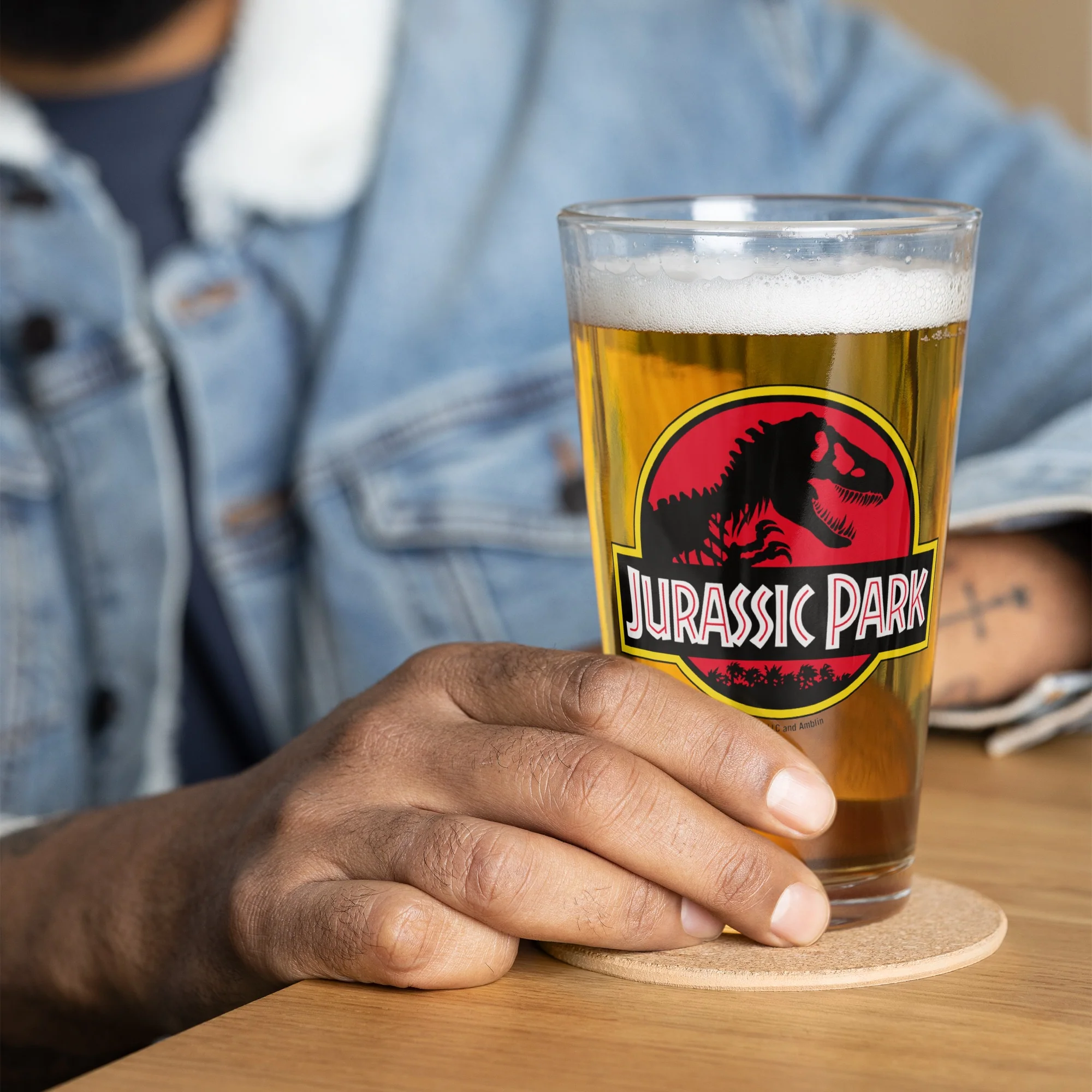 Jurassic Park Logo Pint Glass - Image 3