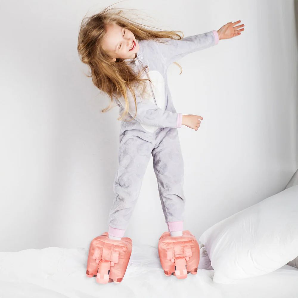 A Minecraft Movie Armadillo Plush Kids Slippers - Image 4