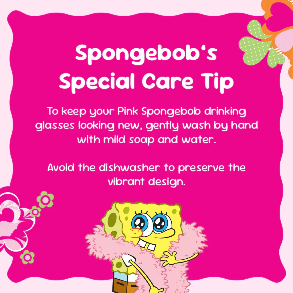 SpongeBob SquarePants Drinking Glasses - Pink - Image 7