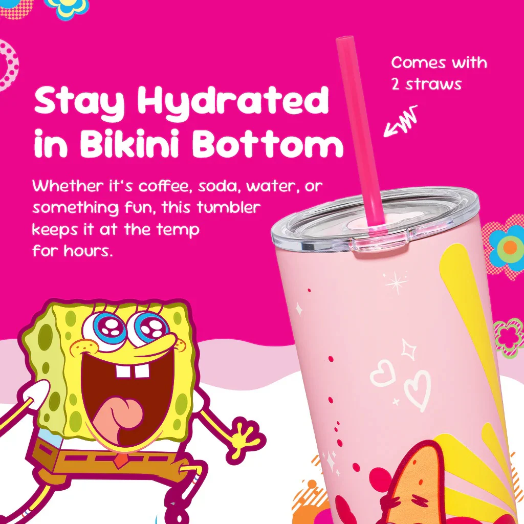 SpongeBob SquarePants Pink Tumbler - 24 oz - Image 4