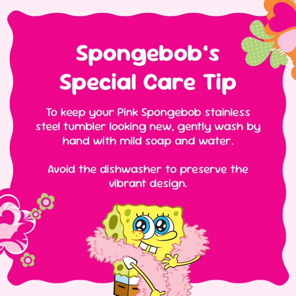 SpongeBob SquarePants Pink Tumbler - 24 oz - Image 7