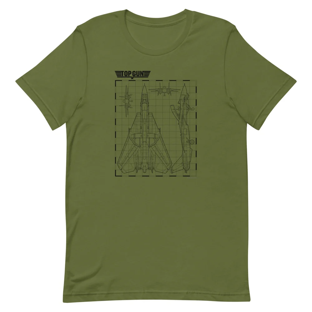 Top Gun Fighter Jet Schematics T-Shirt - Image 5