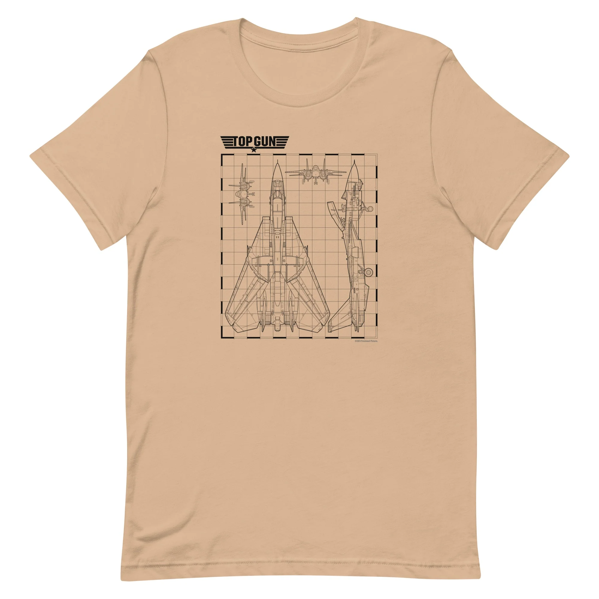 Top Gun Fighter Jet Schematics T-Shirt - Image 6