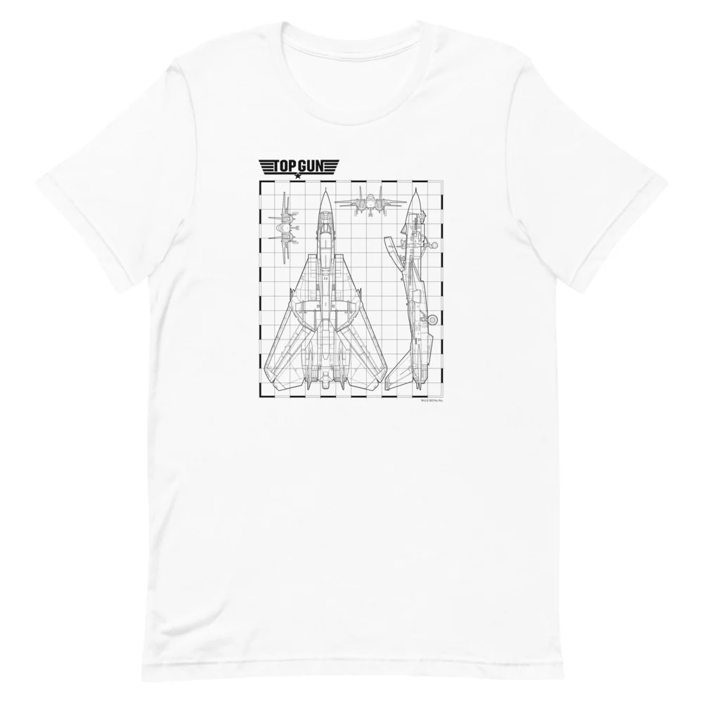 Top Gun Fighter Jet Schematics T-Shirt - Image 7