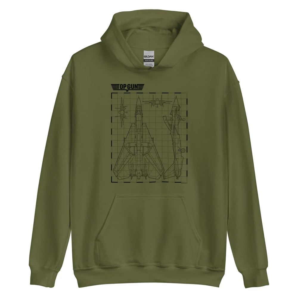 Top Gun Fighter Jet Schematics Hoodie