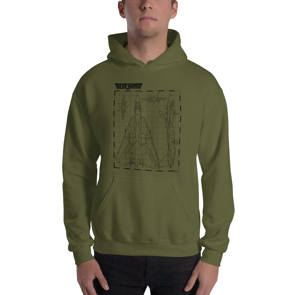 Top Gun Fighter Jet Schematics Hoodie - Image 2