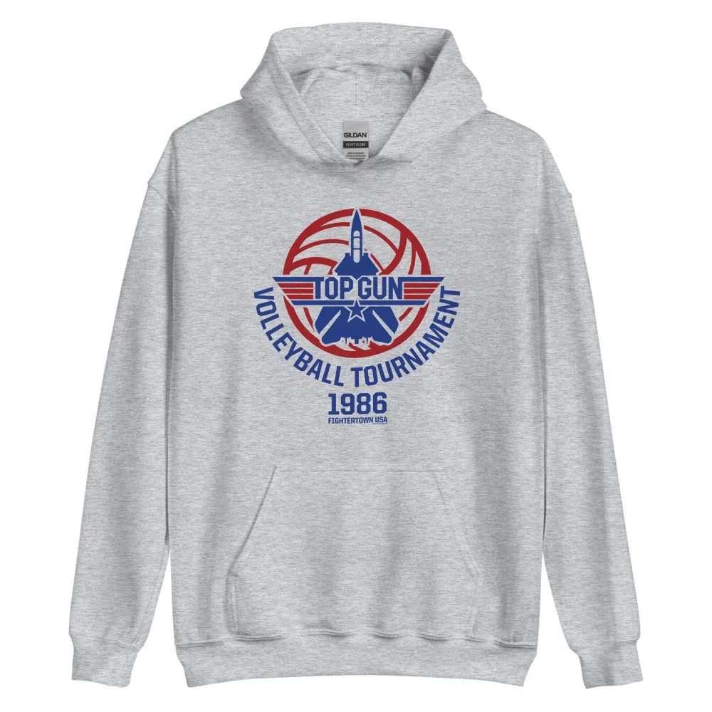 Top Gun Fighter Town USA 1986 Volleyball Tournament Hoodie - Image 4