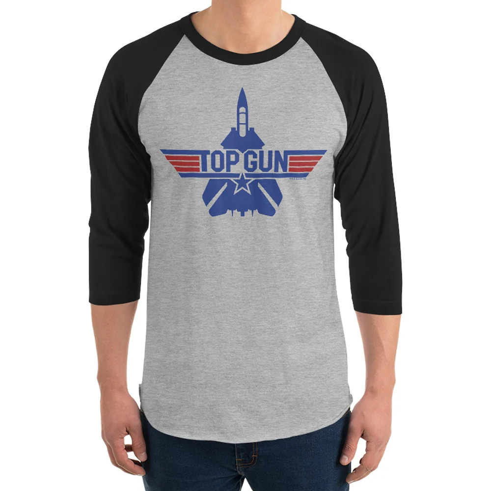 Top Gun Unisex 3/4 Sleeve Raglan T-Shirt - Image 3