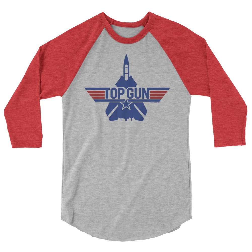 Top Gun Unisex 3/4 Sleeve Raglan T-Shirt - Image 4