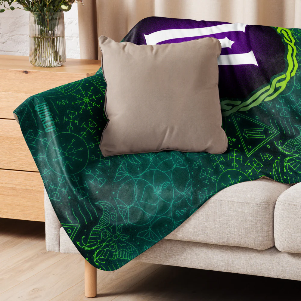 Wicked Symbols Pattern Sherpa Blanket - Image 3